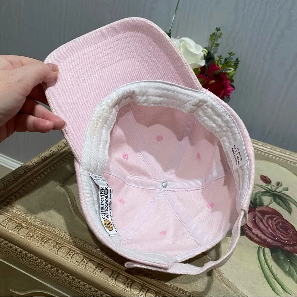 Christine Alexander High Maintenance Rhinestone Cap Pale Pink Strap Back OSFA